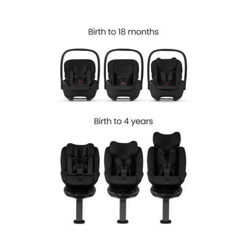 Silver Cross Plus 360 Family Car Seat Bundle- Iconic Black