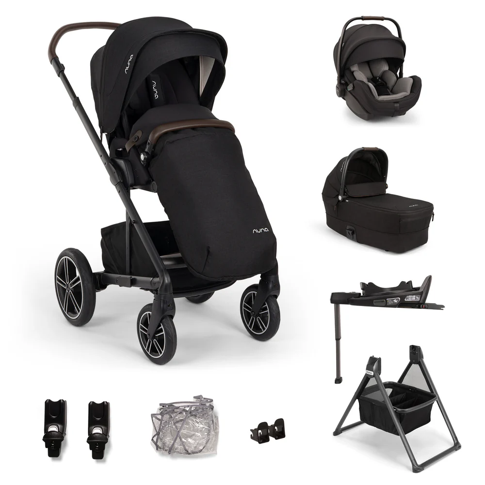 Nuna MIXX NEXT Generation ARRA Flex Bundle – Caviar + FREE Carrycot Stand Worth £130!