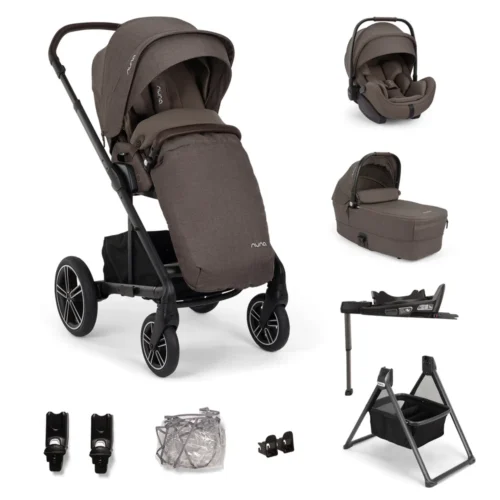 Nuna MIXX next, Arra Flex + Base Curv Travel System Bundle - Chestnut + FREE Carrycot Stand Worth £130!