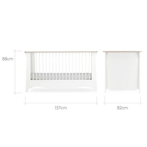 CuddleCo Clara Luxe 2 Piece Furniture Set - White & Ash