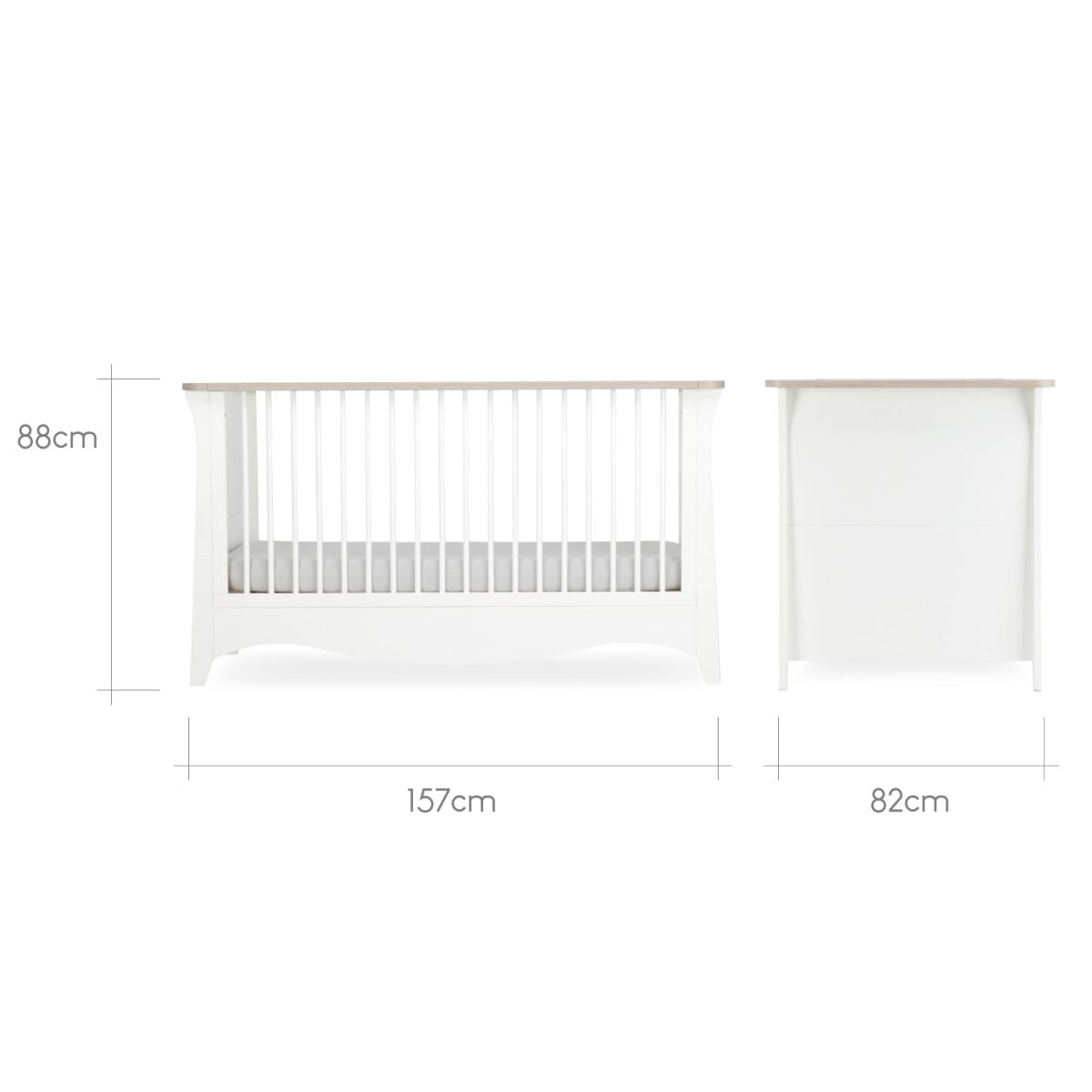CuddleCo Clara Luxe 2 Piece Furniture Set - White & Ash