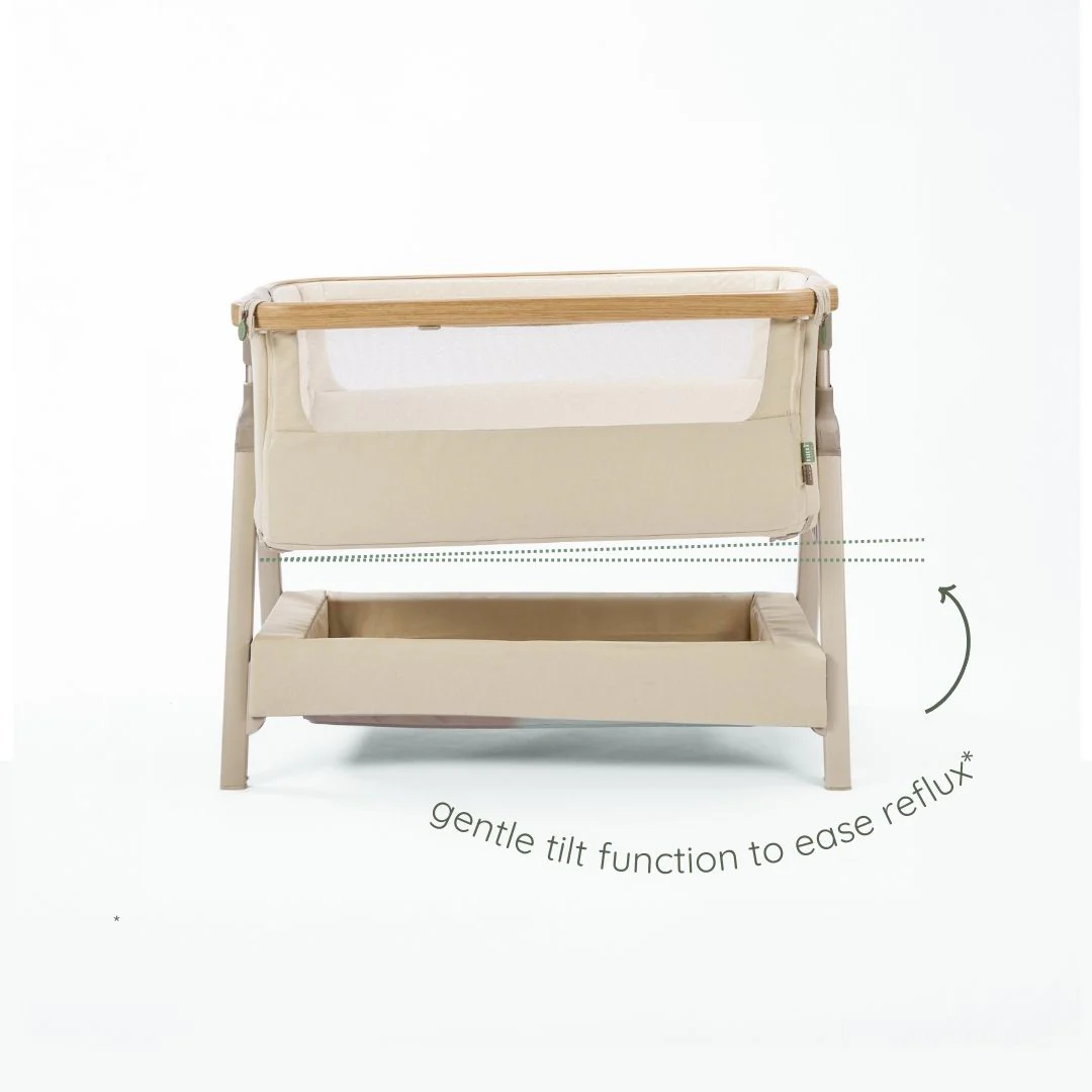 Tutti Bambini CoZee Air 2 Bedside Crib- Toasted Oak / Sand
