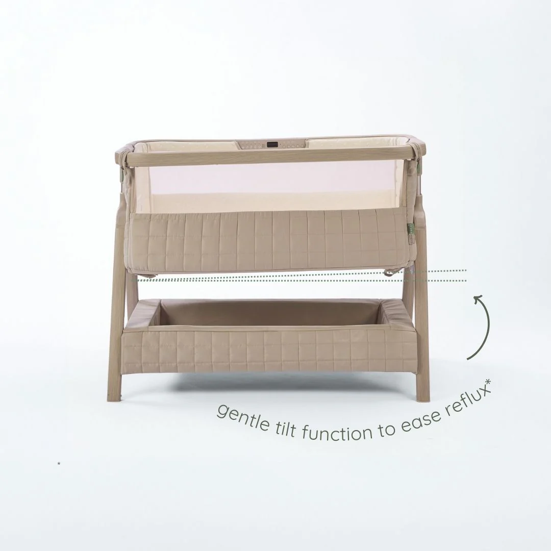Tutti Bambini Cozee Sense Bedside Crib- Soft Walnut / Cocoa