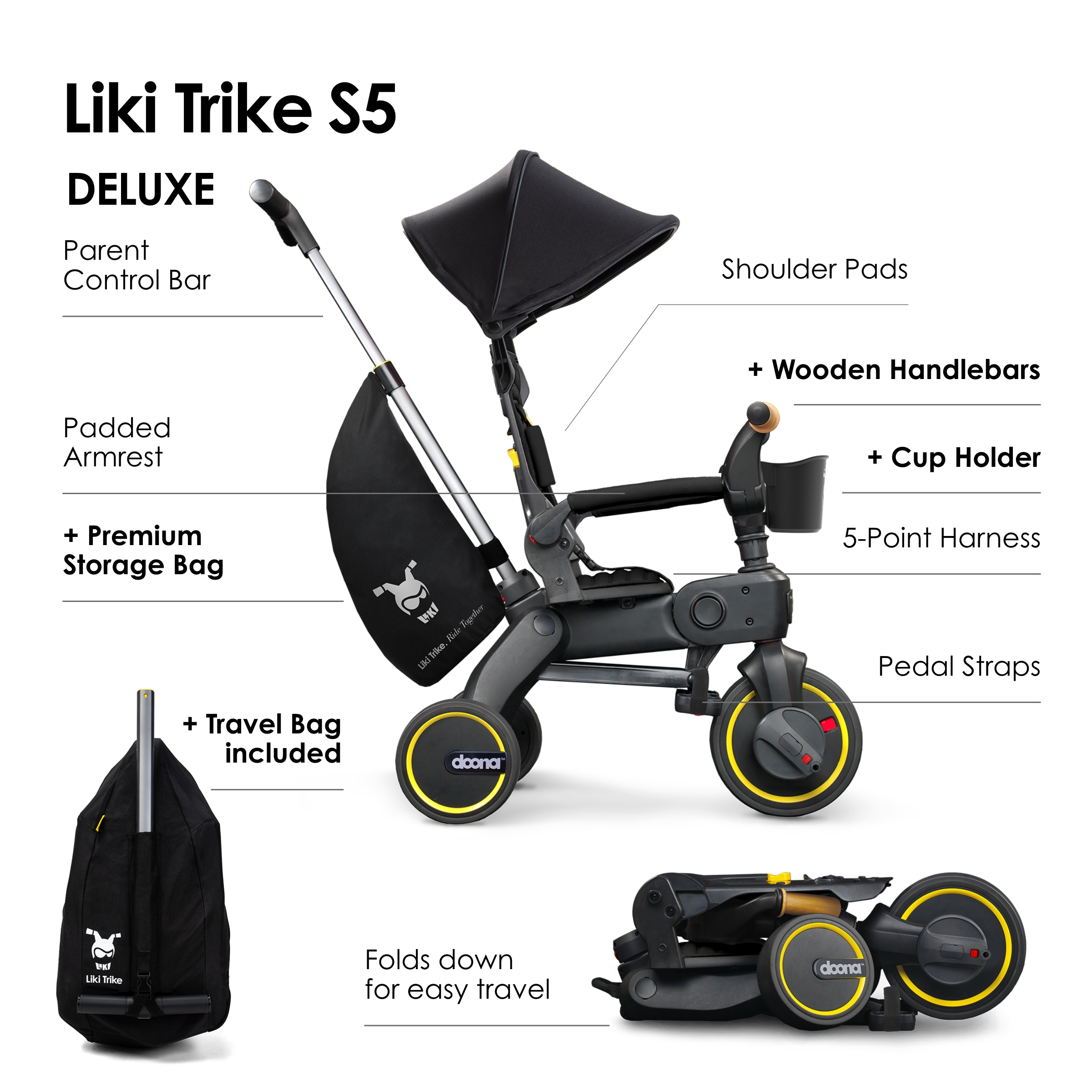 Doona Liki Trike S5 - Nitro Black Deluxe