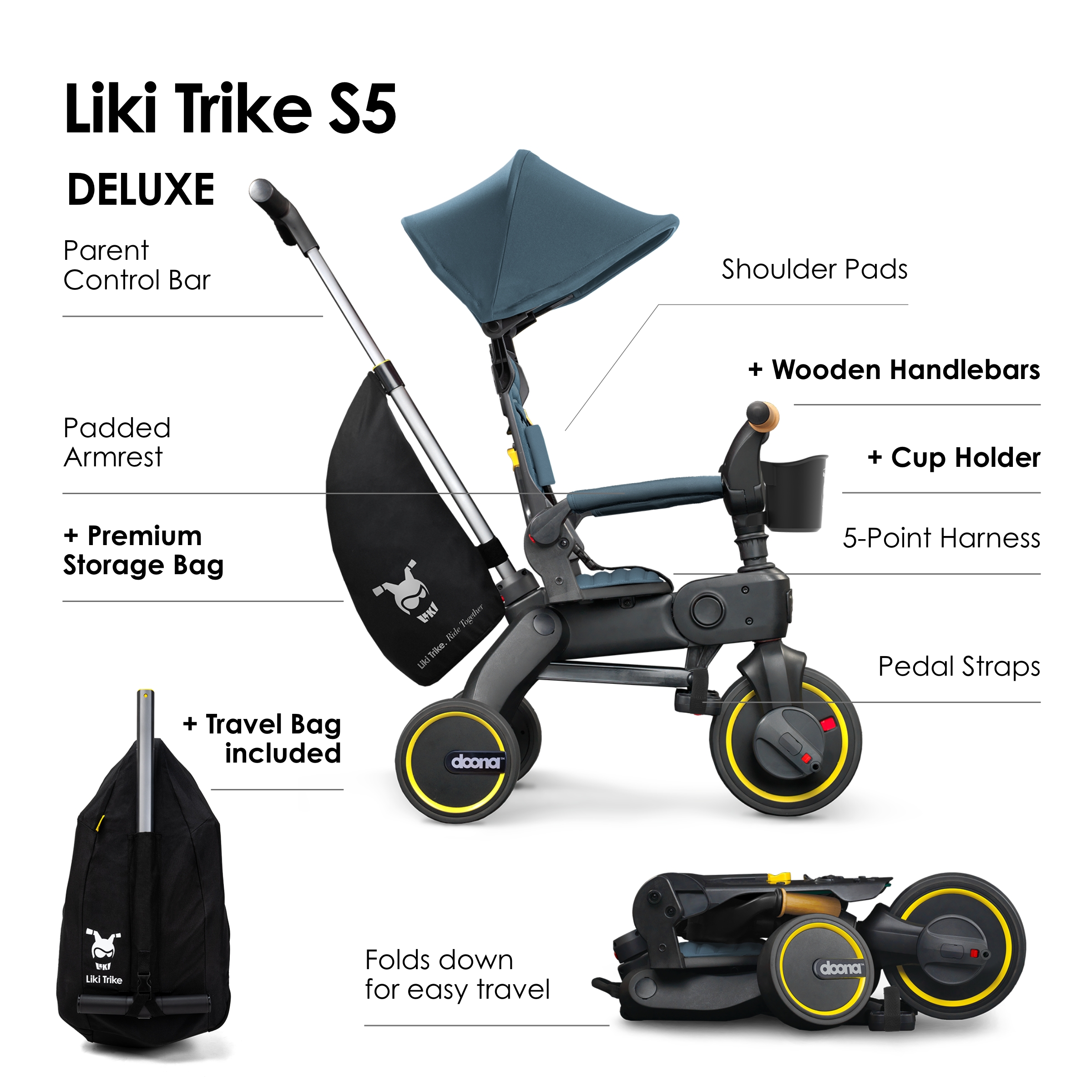 Doona Liki Trike S5 - Ocean Blue Deluxe