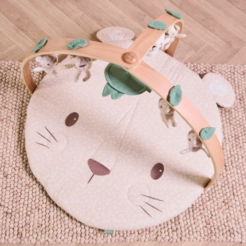 Tutti Bambini Luxury Wood & Muslin Playgym- Love Cats