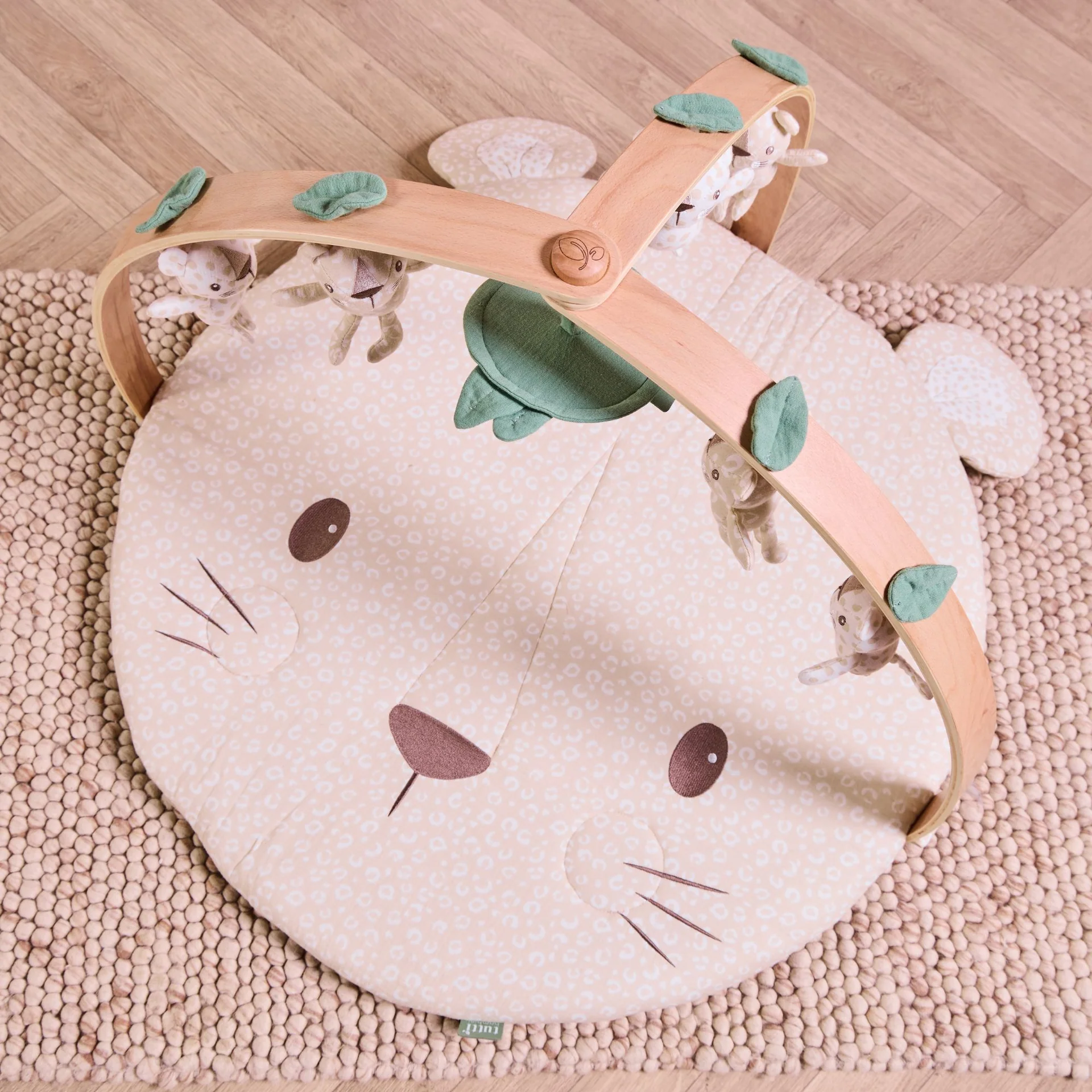Tutti Bambini Luxury Wood & Muslin Playgym- Love Cats