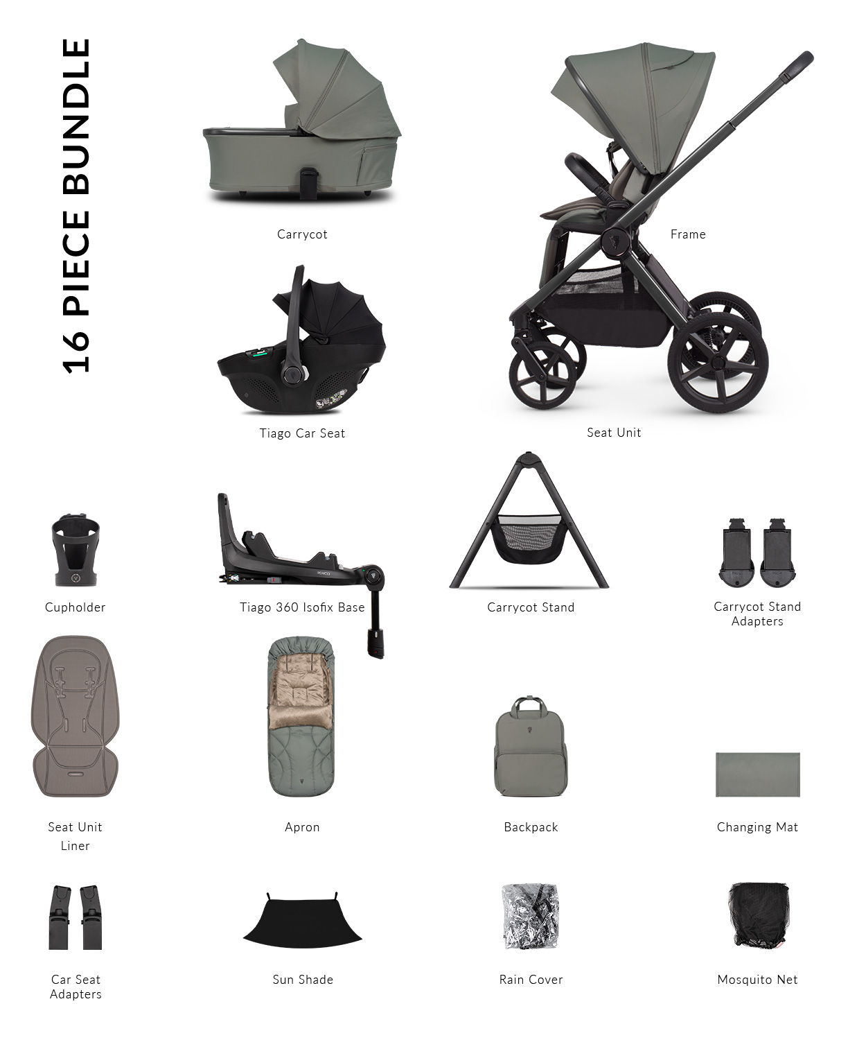 Venicci Upline 3 Travel System- Aloe