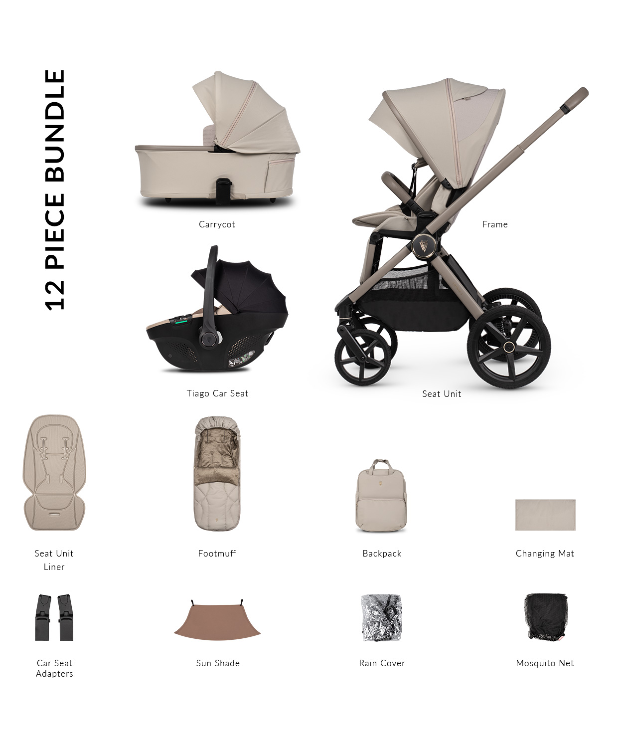 Venicci Upline 3 Travel System- Pebble