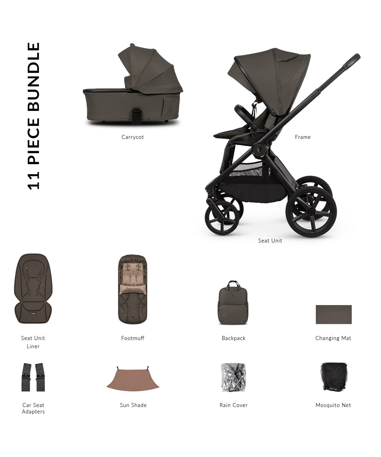 Venicci Upline 3 Travel System- Truffle