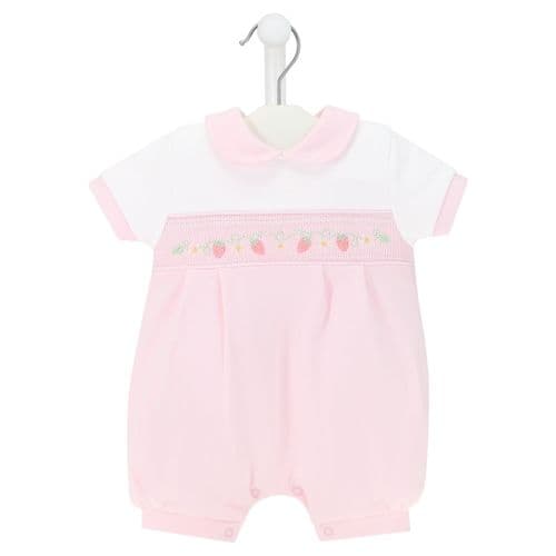 Dandelion Strawberry Smocked Romper