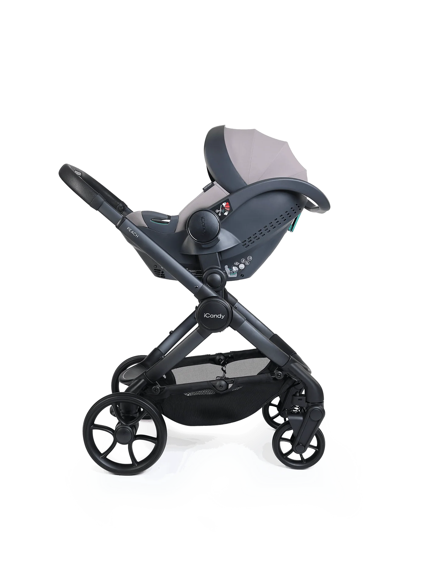 iCandy Peach 8 Travel System 360 Car Seat Bundle- Grey