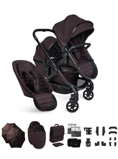 iCandy Peach 8 Double Travel System Bundle- Coffee Bean