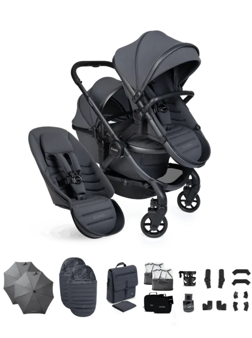 iCandy Peach 8 Double Travel System Bundle- Grey