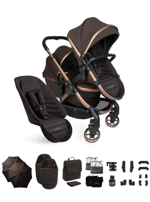 iCandy Peach 8 Double Travel System Bundle- Pecan