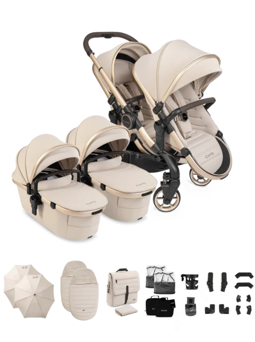 iCandy Peach 8 Twin Travel System Bundle- Biscotti