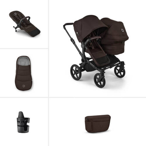 Bugaboo Donkey 6 Double Essential pushchair bundle- Cocoa Brown