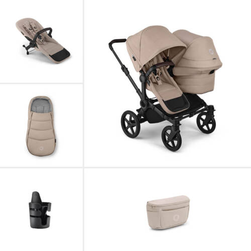 Bugaboo Donkey 6 Double Essential pushchair bundle- Desert Taupe