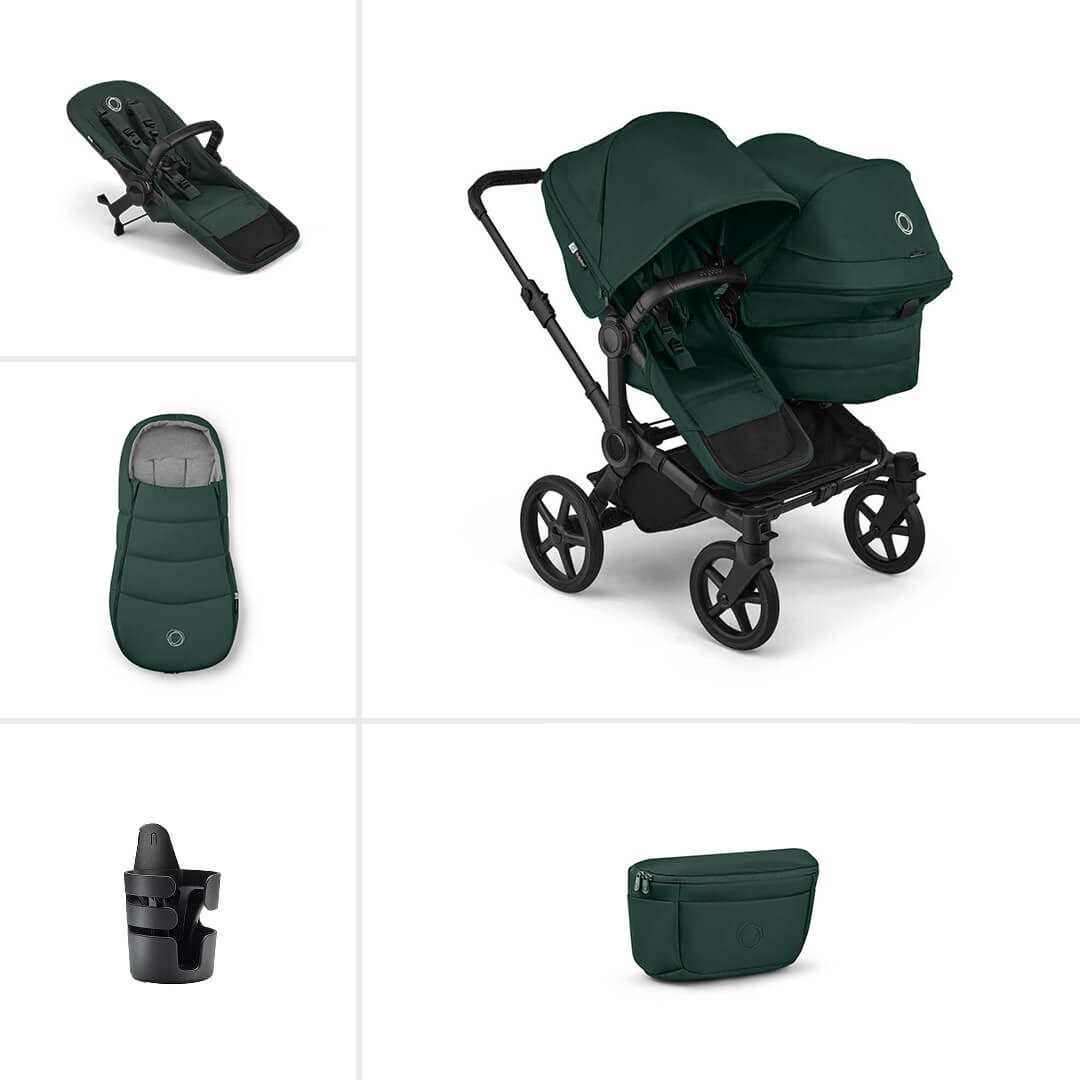 Bugaboo Donkey 6 Double Essential pushchair bundle- Fern Green
