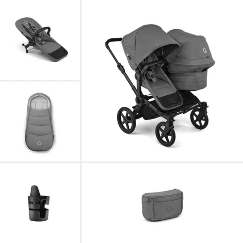 Bugaboo Donkey 6 Double Essential pushchair bundle- Moon Grey