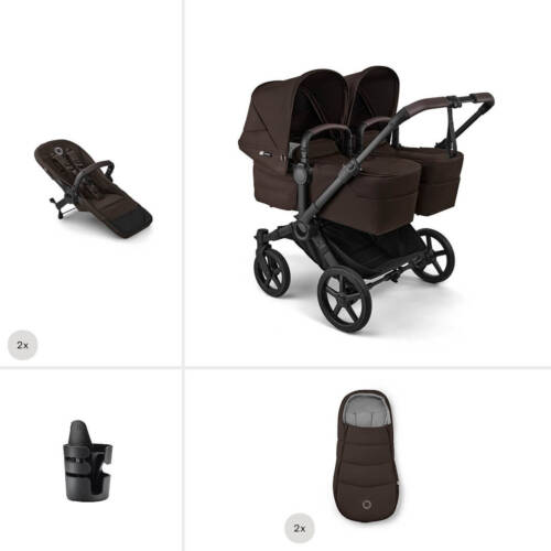 Bugaboo Donkey 6 Twin Essential pushchair bundle- Cocoa Brown