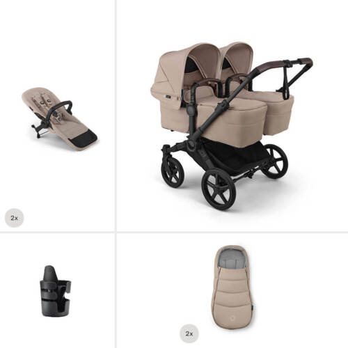 Bugaboo Donkey 6 Twin Essential pushchair bundle- Desert Taupe