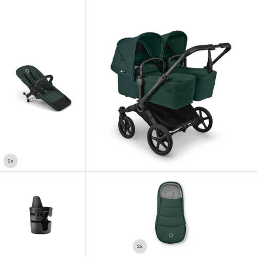 Bugaboo Donkey 6 Twin Essential pushchair bundle- Fern Green