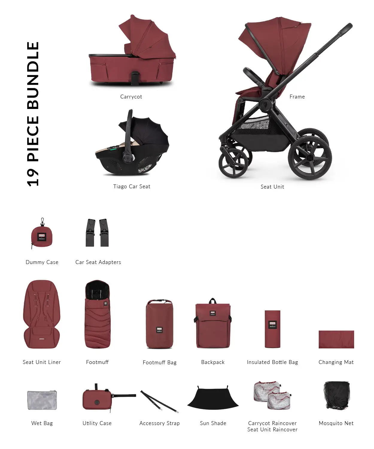 Venicci x Hunter Upline 3 Travel System - Red