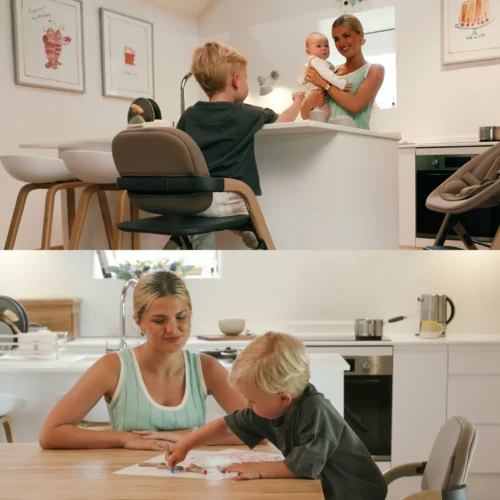 Silver Cross Nest & Nurture Highchair and Bouncer Bundle- Biscuit