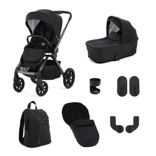Oyster Vee Pram Bundle - Liquorice
