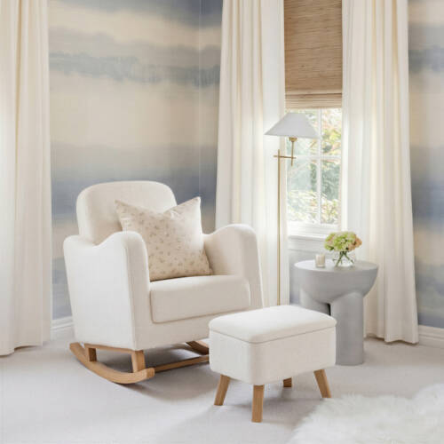 Bebe & Beyond Soother Nursing Chair & Footstool – Off White Boucle