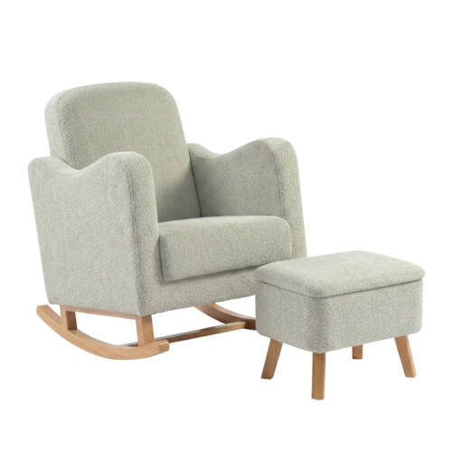 Bebe & Beyond Soother Nursing Chair & Footstool – Sage Boucle
