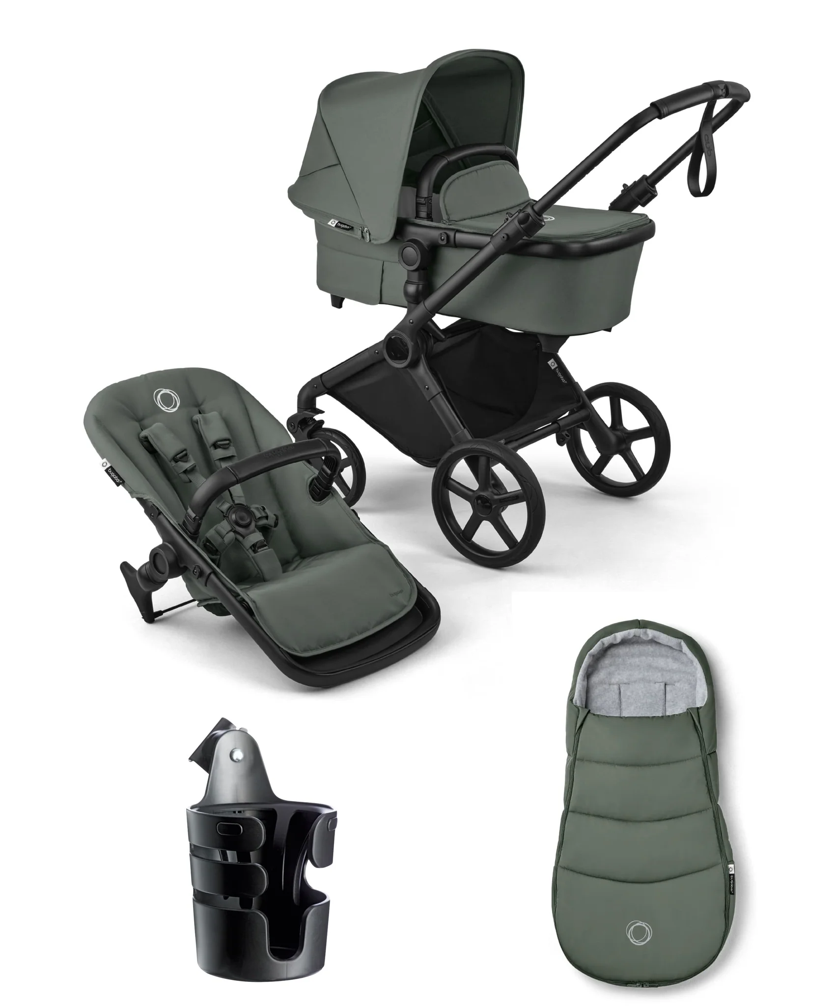 Bugaboo Cub Essential Pushchair Bundle- Forest Green