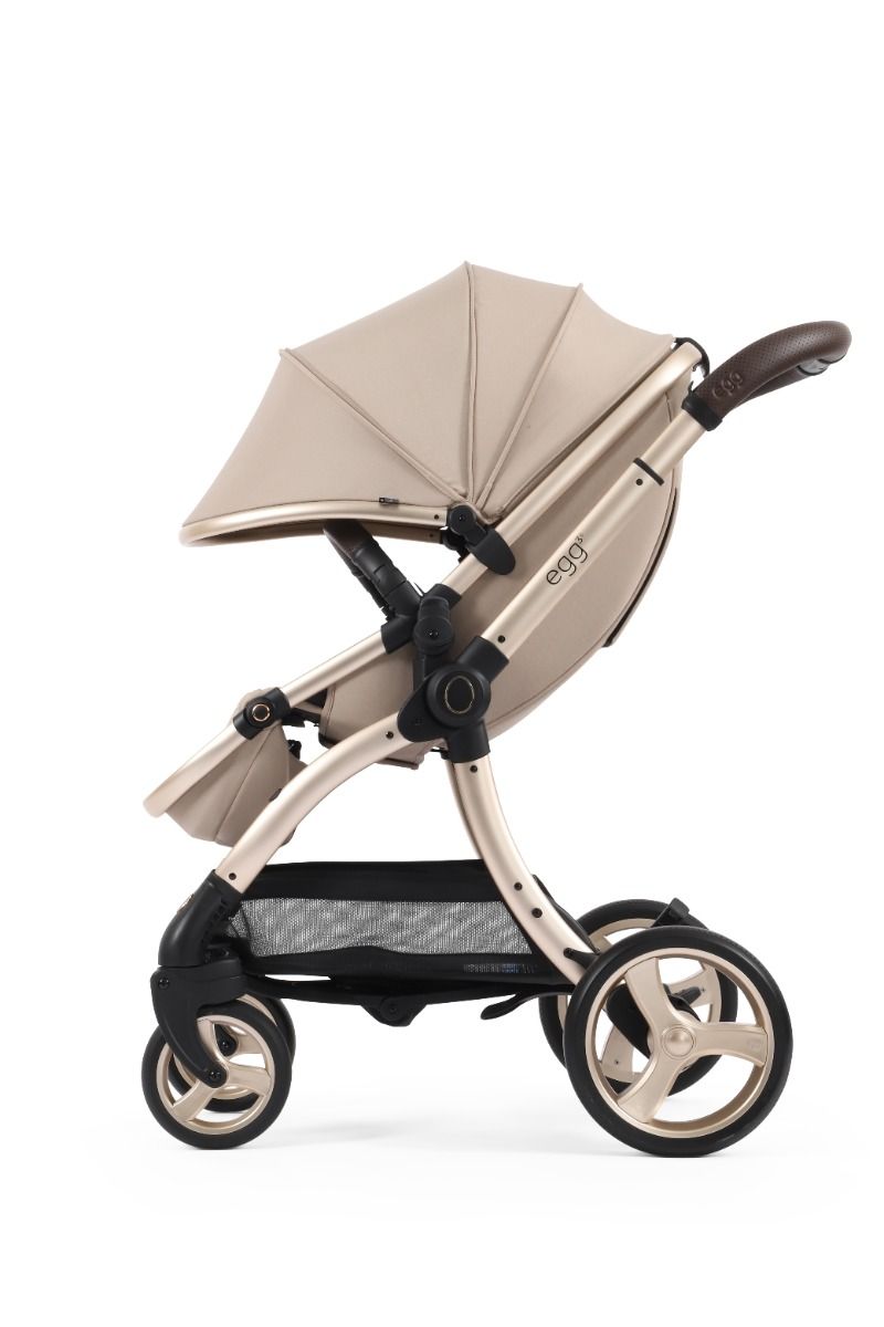 Egg3 Luxury Pushchair with Shell 360 Spin Car Seat and Base Bundle - Feather
