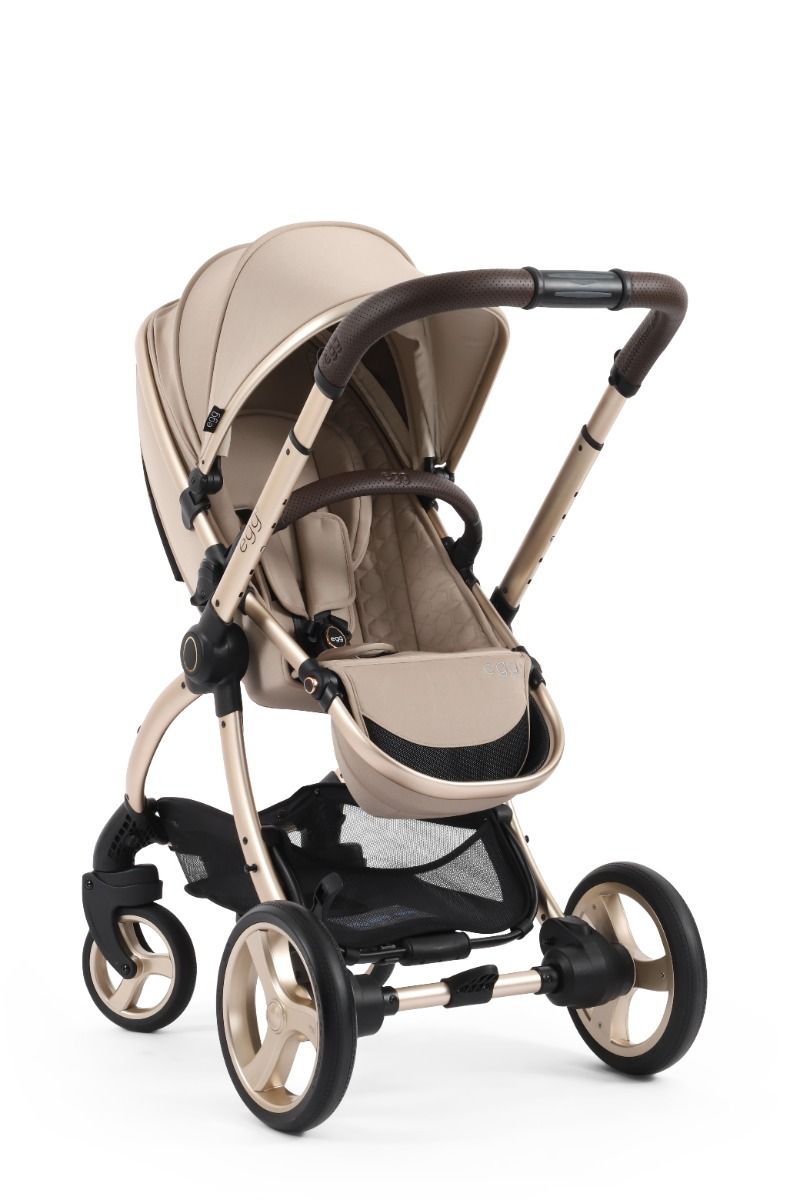 Egg3 Luxury Pushchair with Shell 360 Spin Car Seat and Base Bundle - Feather
