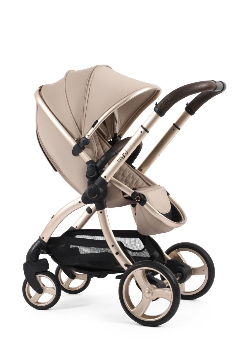 Egg3 Luxury Pushchair with Shell 360 Spin Car Seat and Base Bundle - Feather