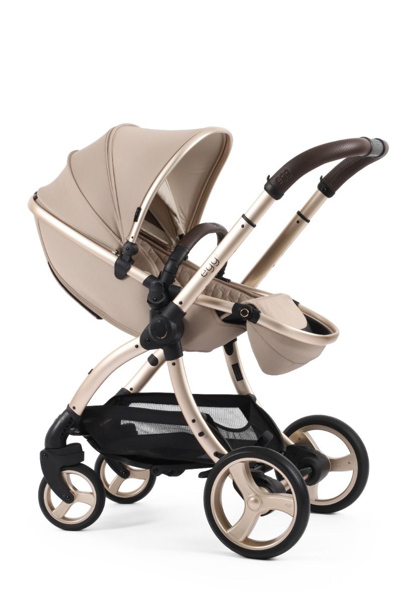 Egg3 Luxury Pushchair with Shell 360 Spin Car Seat and Base Bundle - Feather