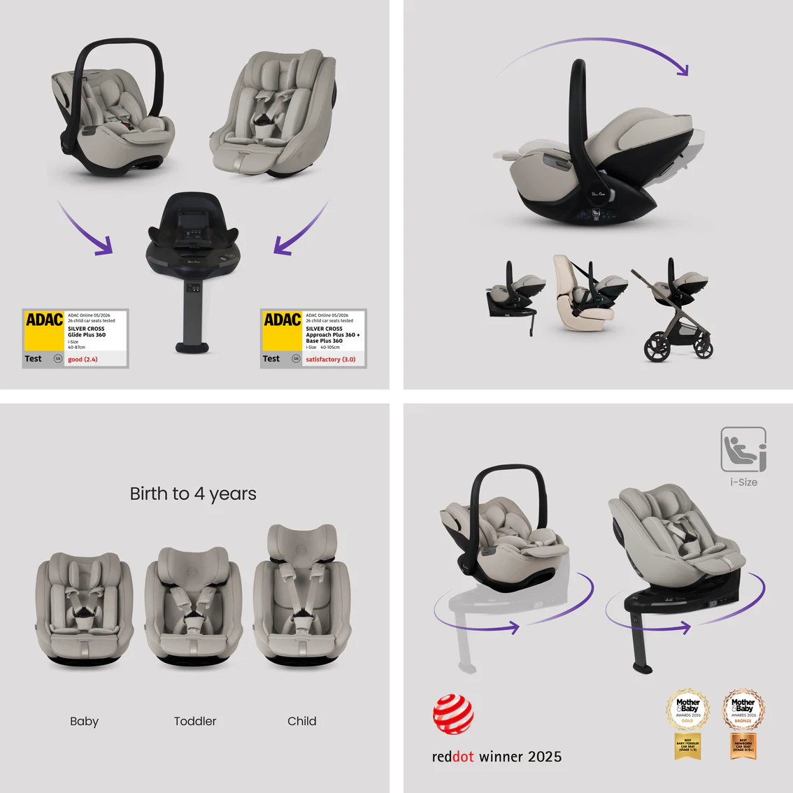Silver Cross Cove 2 Ultimate 360 Family Bundle – Champagne