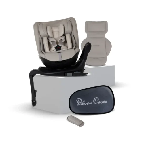 Silver Cross Motion 3 All Size 360 Rotating Car Seat- Natural Taupe