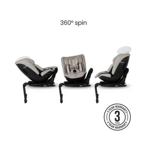 Silver Cross Motion 3 All Size 360 Rotating Car Seat- Natural Taupe