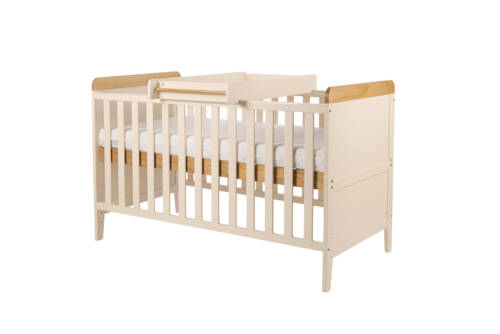 Tutti Bambini Rio Cot Bed with Cot Top Changer & Mattress - Cashmere/Honey Oak
