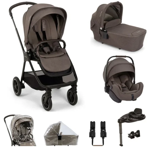 Nuna Triv Next + Arra Flex & Base Curv Travel System Bundle - Chestnut