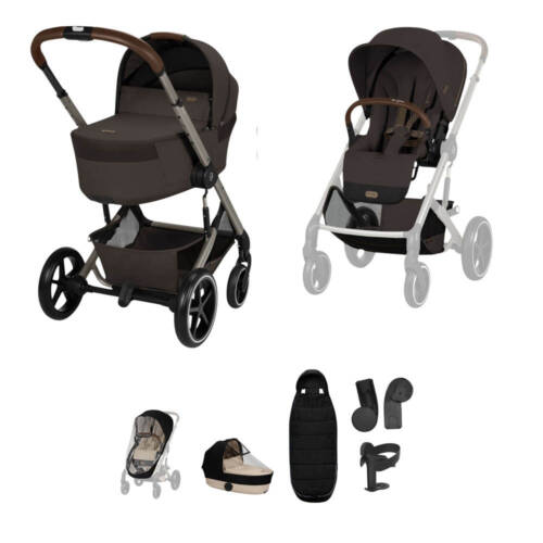 Cybex Balios + Fold Cot Accessory Bundle - Chocolate Brown