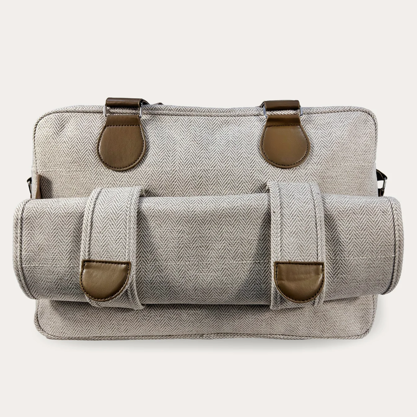 My Babiie Deluxe Changing Bag - Oatmeal Herringbone