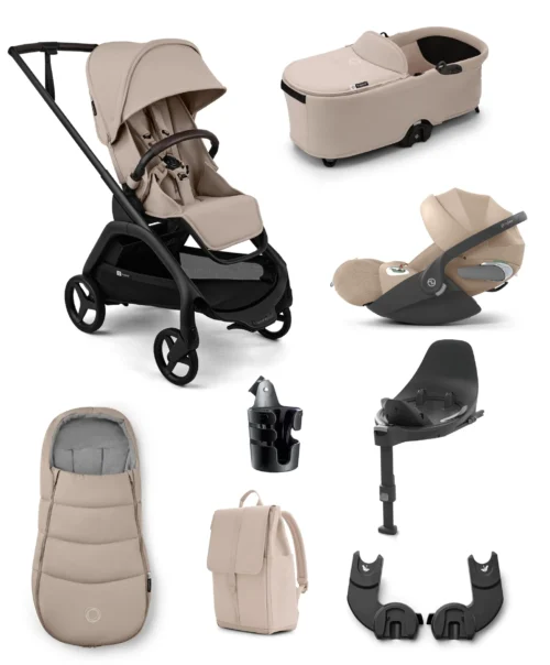Bugaboo Dragonfly Plus Complete Pushchair Bundle with Cybex Cloud T and Base - Desert Taupe
