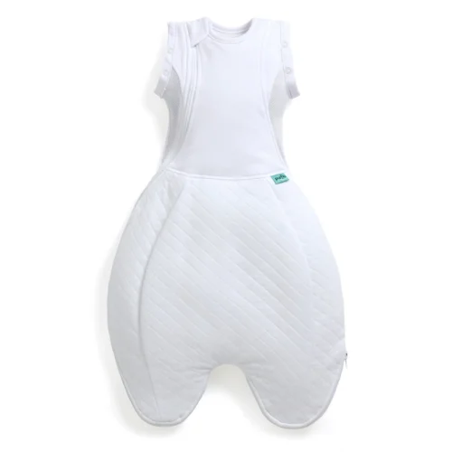 Purflo Swaddle to Sleep Bag 2.5 Tog - 0-4M All Seasons- Soft White
