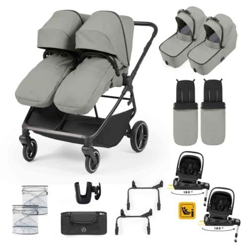 Ickle Bubba Altair 17 Piece Travel System with i-Size Nimbus 180° Spin Car Seat & ISOFIX Base- Laurel Green