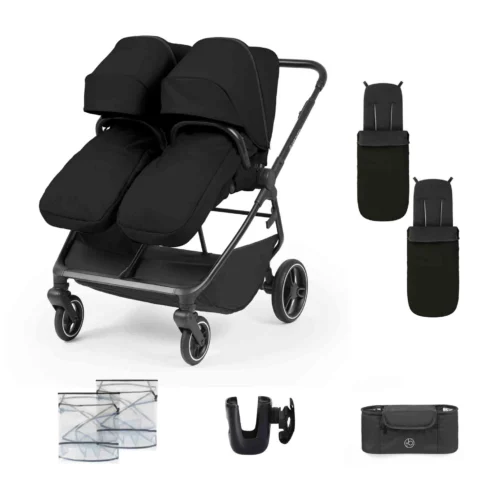 Ickle Bubba Altair Double Pram- Black