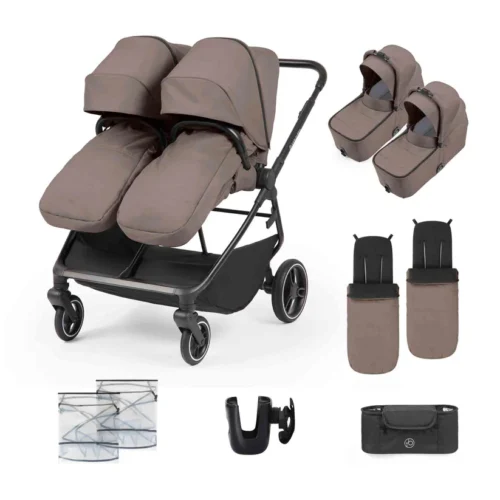 Ickle Bubba Altair Double Pram (13 piece)- Mink