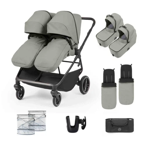 Ickle Bubba Altair Double Pram (13 piece)- Laurel Green